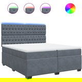 Maison Chic Box spring postelja - Vzmetna postelja z vzmetnico temno siva 200x200 cm žamet SL10962, (21904473) | Shoptok.si