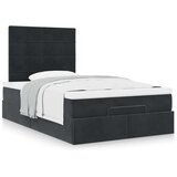 vidaXL Otomanski posteljni okvir z vzmetnicami črn 120x200cm žamet | Shoptok.si