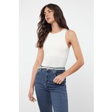 Trendyol Ecru Halter Neck Fitted Flexible Snap Fastener Knitted Body | Shoptok.si