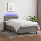  Box spring s madracem LED tamnosivi 90x190 cm tkanina Cijene