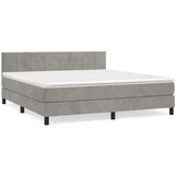  Box spring postelja z vzmetnico svetlo siva 180x200 cm žamet, (20846657) | Shoptok.si
