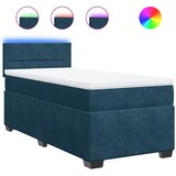 Box spring krevet s madracem plavi 90x200 cm baršunasti | shoptok.hr