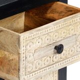 vidaXL Ručno izrezbareni noćni ormarić sivi 40x30x50 cm od drva manga | shoptok.hr