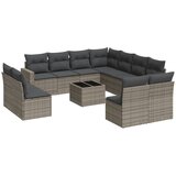 Maison Chic Seti vrtnega pohištva - Vrtna garnitura - Vrtni pohištvo set 12-delna z blazinami siva poli ratan, (21809416) | Shoptok.si