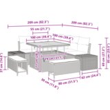 8 Dijelni Vrtni Sofe Set s Jastucima Bež Poli Ratan Akacija | shoptok.hr