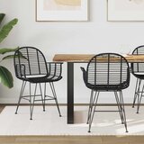  Stolac za blagovanje 2 pcs Ratan i čelik Crna 57 x 55 x 85 cm | shoptok.hr