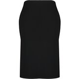 Trendyol Curve Black Knitted Skirt With Side Slit Detail Cene