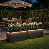  Vrtna posuda za sadnju s LED svjetlom 2 kom. Crna - Crna 50 x 100 x 48 cm 2 Cijene