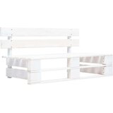 vidaXL Vrtni srednji kavč iz palet bela impregnirana borovina, (20971450) | Shoptok.si