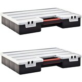 vidaXL Škatle za sortiranje 2 kosa z delilniki 460x325x80 mm plastika | Shoptok.si