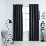  Zavjese za zamračivanje s kukama 2 kom antracit 140 x 175 cm | shoptok.hr