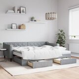  Dnevni krevet na razvlačenje svjetlosivi 90 x 200 cm od tkanine | shoptok.hr