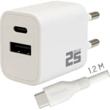 Punjač sa USB-C kablom, 1 x USB-A, 1 x USB-C, brzi, 25W - PQ256AC+CC1.2M60W