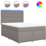 vidaXL Box spring postelja z vzmetnico taupe 160x200 cm blago | Shoptok.si