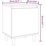  Noćni ormarić s drvenim nogama 2 kom dimljeni hrast 40x30x50 cm | shoptok.hr