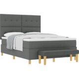  Vzmetna postelja z vzmetnico in klopjo temno siva 160x200 cm tkanina, (22083231) | Shoptok.si