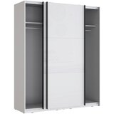 CARRYHOME omara z drsnimi vrati, bela, bela, visoki sijaj | Shoptok.si