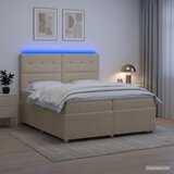  LED okvir za krevet s madracem Krem 200 x 200 cm Tkanina | shoptok.hr