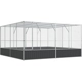 vidaXL Voliera srebrna 418x414x212 cm jeklo, (21414337) | Shoptok.si
