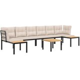  5-dijelni set vrtnih sofa s jastucima čelik obložen prahom crni | shoptok.hr
