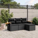  4-dijelni set vrtnih sofa od poliratana s jastucima crni | shoptok.hr