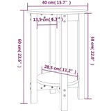 vidaXL Stolić za kavu sivi Ø 40x60 cm od masivne borovine | shoptok.hr