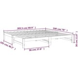  Dnevni ležaj na izvlačenje crni 2x(100x200) cm masivna borovina | shoptok.hr