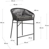 Kave Home Črn kovinski vrtni barski stol Yanet – | Shoptok.si