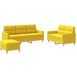 vidaXL 3-dijelni set sofa s jastucima svjetložuti od tkanine | shoptok.hr