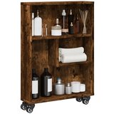 vidaXL Uska kolica za pohranu boja hrasta 48x13x68cm konstruirano drvo Cijene