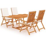  5-dijelni vrtni blagovaonski set s jastucima masivna tikovina | shoptok.hr