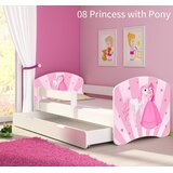  Otroška postelja ACMA z motivom, stranska bela + predal 140x70 cm 08 Princess with Pony | Shoptok.si