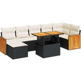 vidaXL 7-dijelni set vrtnih sofa od poliratana s jastucima crni bagrem | shoptok.hr