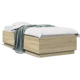  Okvir za krevet s LED svjetlima boja hrasta 100 x 200 cm drveni | Eponuda.ba