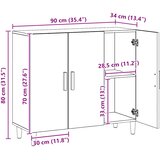  Komoda boja hrasta artisana 90 x 34 x 80 cm konstruirano drvo | shoptok.hr