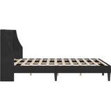  Krevetna konstrukcija s uzglavljem Crna 140 x 200 cm Baršun | shoptok.hr
