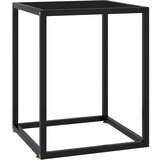vidaXL Klubska mizica črna s črnim steklom 40x40x50 cm | Shoptok.si