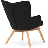 Ropez Črn fotelj iz rebrastega žameta Niko – | Shoptok.si