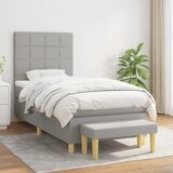  Okvir kreveta s oprugama i madrac svjetlosivi 90x200cm tkanina | shoptok.hr
