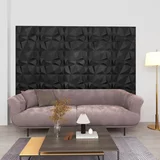 vidaXL 3D stenski paneli 48 kosov 50x50 cm diamantno črni 12 m²