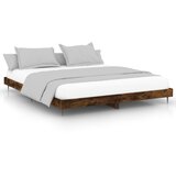 vidaXL Posteljni okvir dimljeni hrast 120x200 cm inženirski les, (20735488) Cene