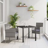 vidaXL 3-dijelni set vrtne blagovaonice s jastučićima u sivoj poli ratan | shoptok.hr