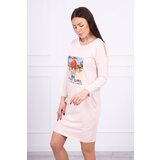 Kesi Honey girl print dress in powder pink Cene