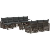 vidaXL Vrtna sedežna garnitura 11 pcs Siva poli ratan, (5000270425) | Shoptok.si