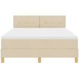  LED Box Spring Krevet s madracem Krema 140 x 190 cm tkanina | shoptok.hr