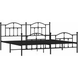  Metalni okvir kreveta uzglavlje i podnožje crni 200x200 cm | shoptok.hr