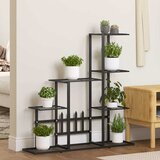 Stalak za cvijeće 94,5 x 25 x 88 cm crni metalni | shoptok.hr
