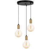  Luster na sajli MIROS 3xE27/60W/230V okrugli crni/zlatni | Eponuda.com