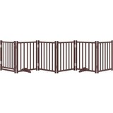 vidaXL Ograda za pse z vrati zložljiva 6panelov rjava 300cm topolovina | Shoptok.si