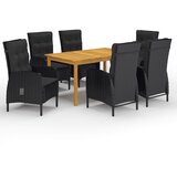  7-dijelni vrtni blagovaonski set crni | shoptok.hr